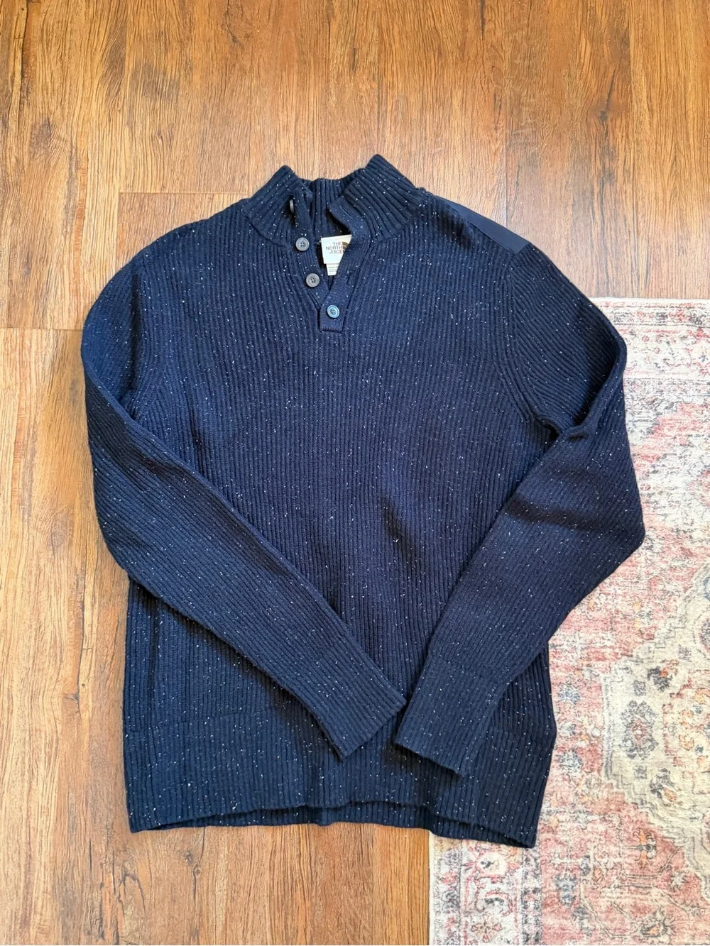 The North Face Men's Dark Navy Knit Button-Up Sweater
